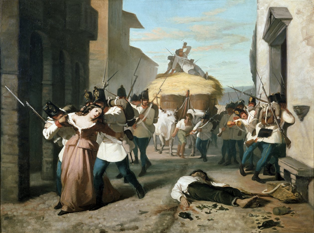 The Sacking of Tortona by the Franco-Piedmontese Army by Unknown Artist