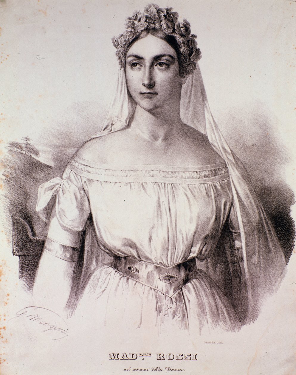 The Singer Mademoiselle Rossi in the Opera La Norma by Unknown artist