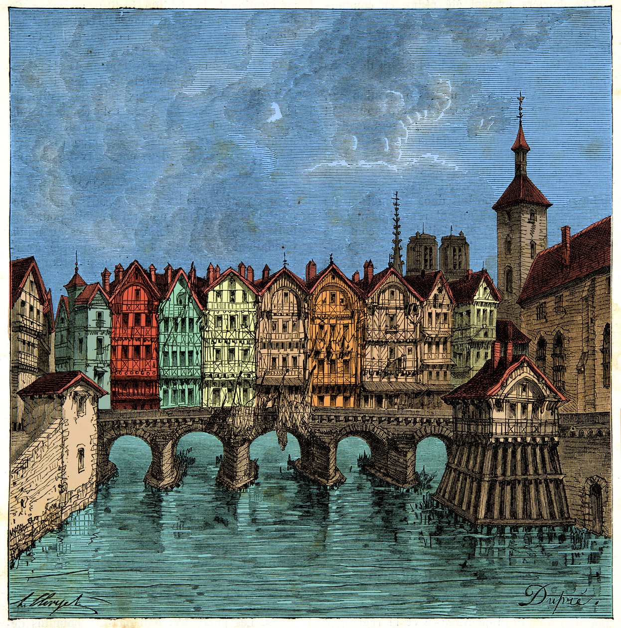 The Small Bridge That Became Pont au Change by Unknown artist