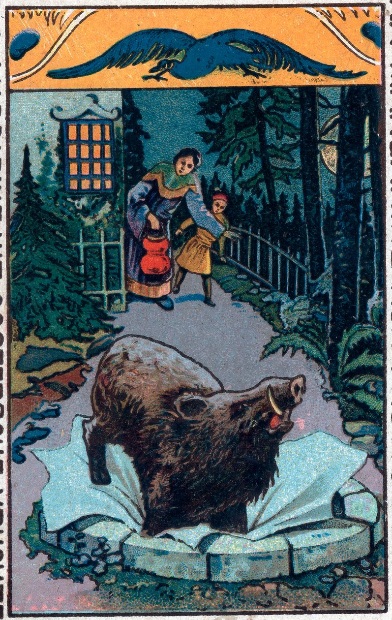 The terrible boar. Chinese tale. by Unknown artist