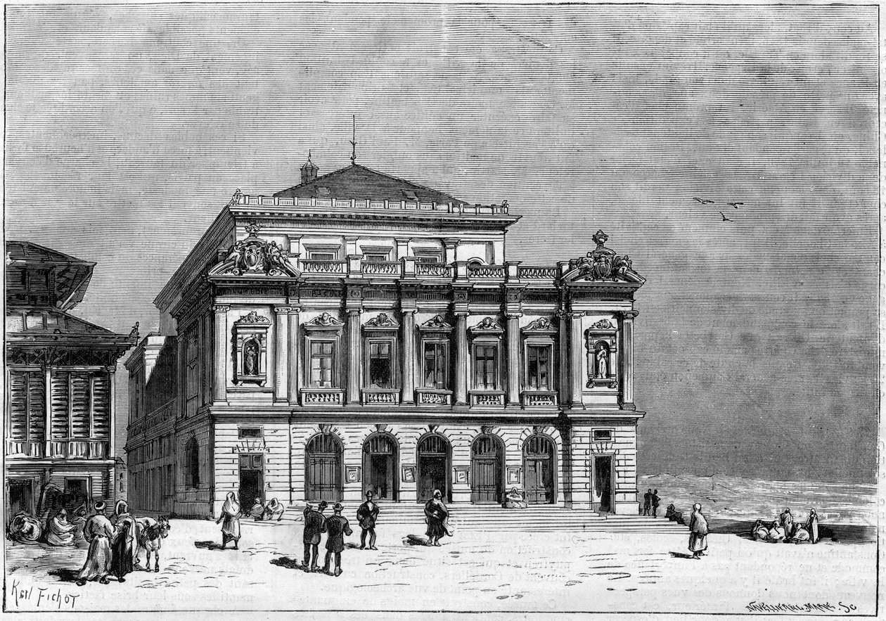 The theatre of Constantine in Algeria built by architect Paul Jean Gion (1838-1904) between 1877 and 1883 - the outside of the theatre by Unknown artist