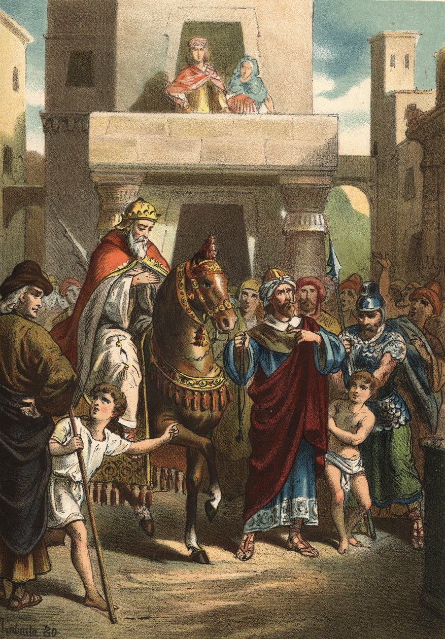 The triumph of Mardochee (or Mordekhai or Mordecai), biblical character (Life-fifth century BC) in 