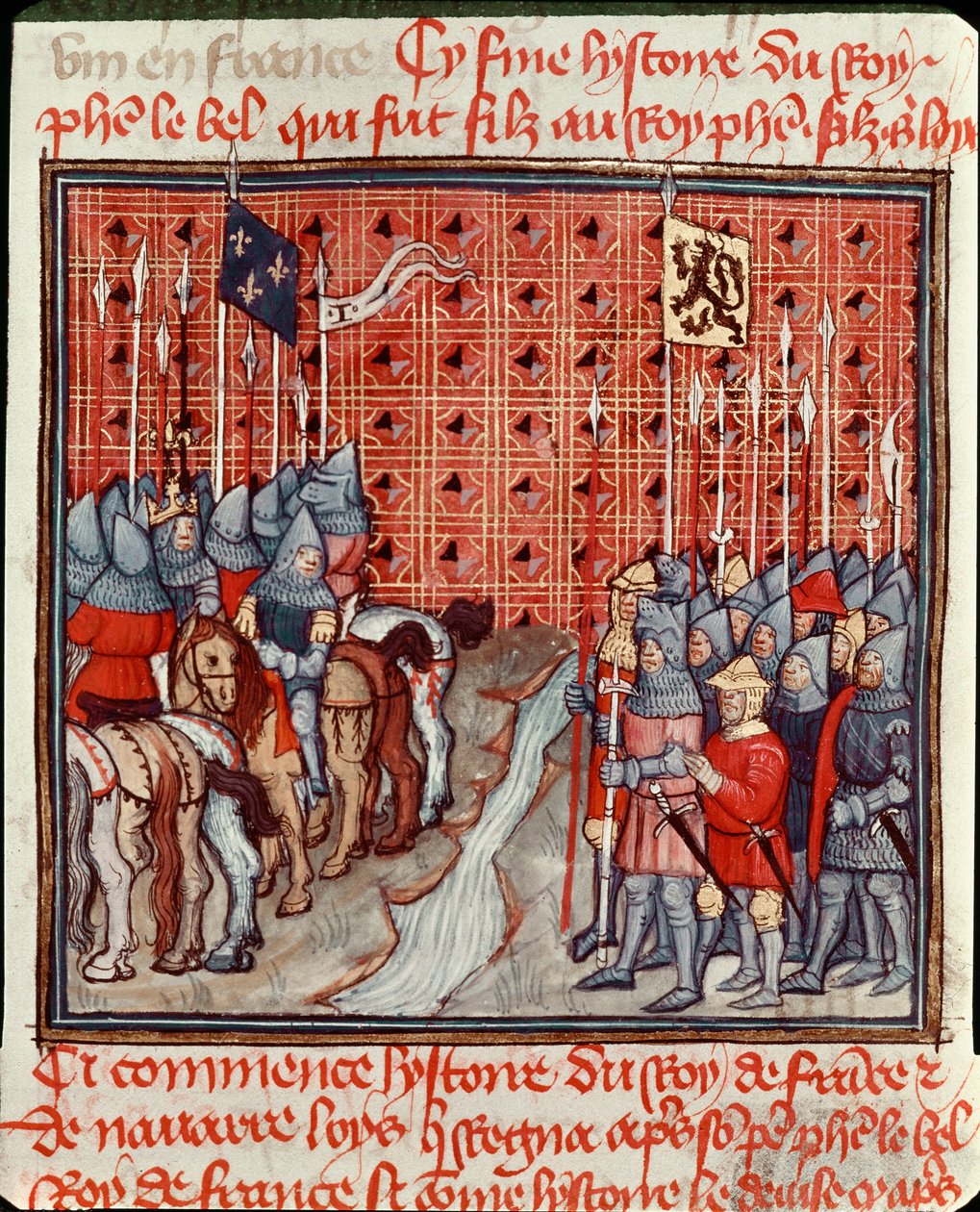 The Weapons of Philip IV the Fair (1268-1314) on the Bank of a River Meet an Enemy Miniature Army from 