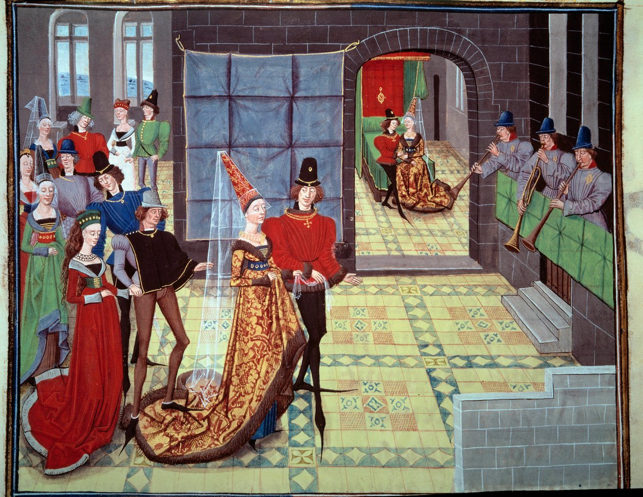 The wedding of Renaud and Clarisse, in the background on the wedding night by Unknown artist