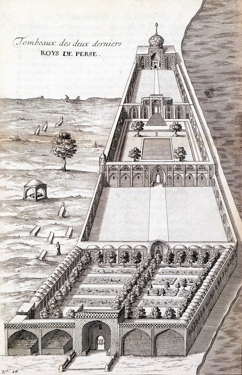 Tombs of the Last Two Kings of Persia - in Diary of the Journey of the Knight Chardin, Persia and East Indies, by the Black Sea and the Colchide by Unknown artist