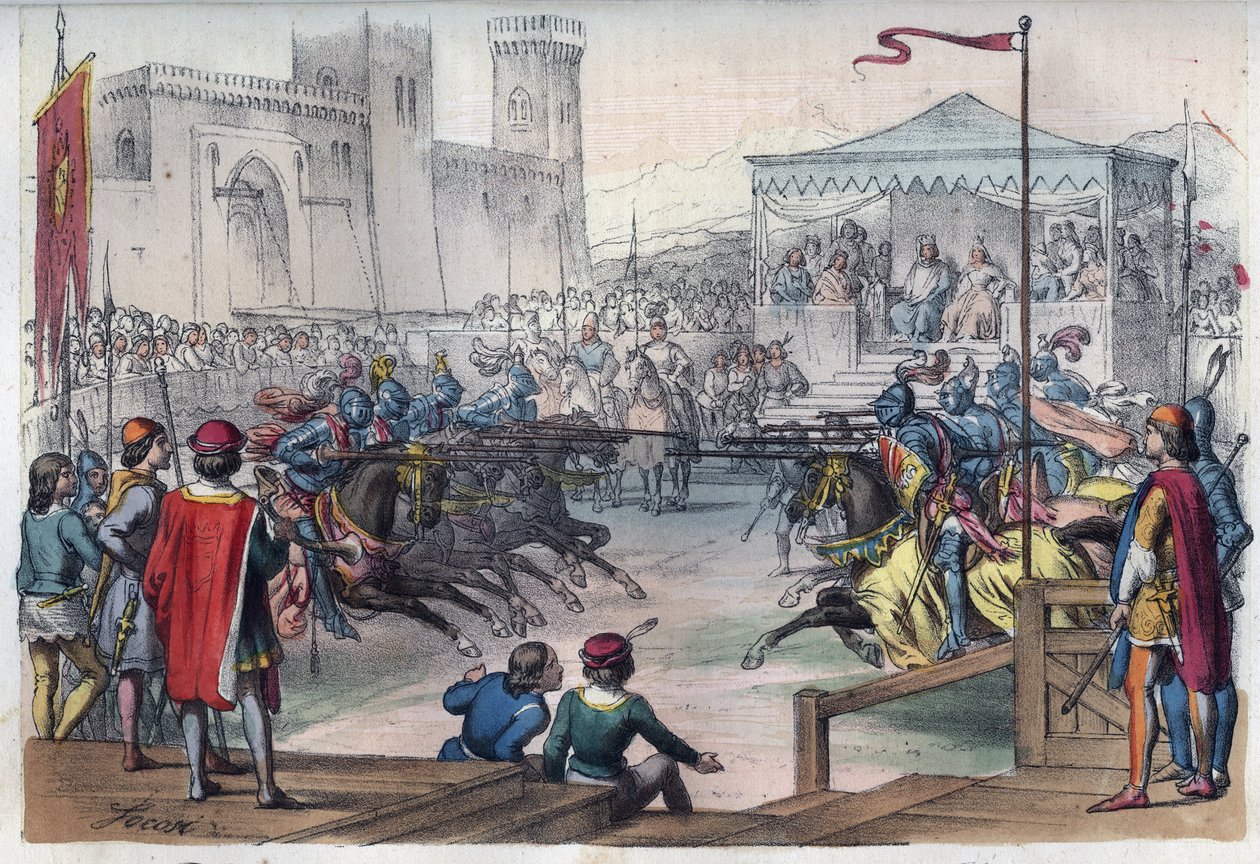 Tournament on the Occasion of the Wedding of Isabelle of Bavaria (1371-1435) and Charles VI - engraving by Unknown artist