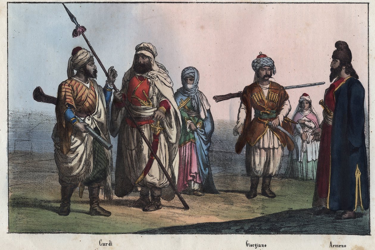 Traditional Kurdish costumes - Georgian - Armenian by Unknown artist