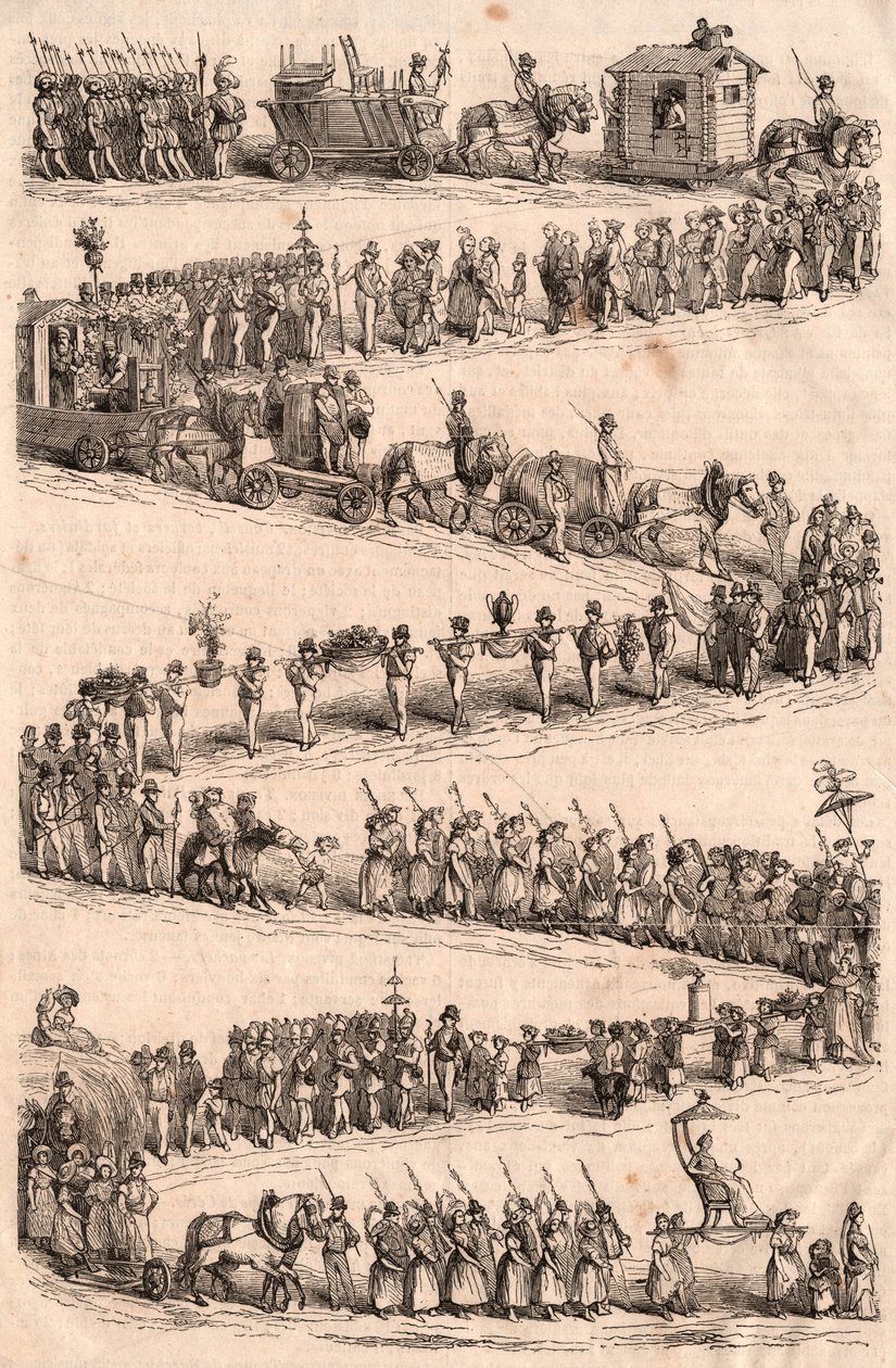 Traditional procession during the festival of vine growers in Vevey, Switzerland by Unknown