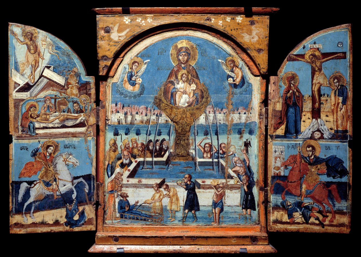 Triptych of the Virgin, Source of Life (Detail) by Unknown artist
