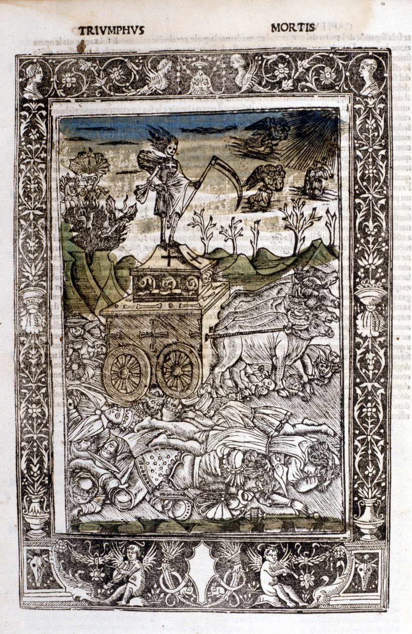 Triumph of the death of Francesco Petrarca (Petrarch). 15th century manuscript by Unknown artist