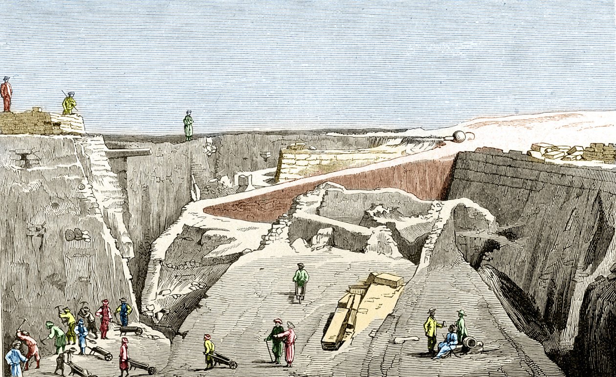 Troy excavations led by Heinrich Schliemann, 19th century by Unknown artist
