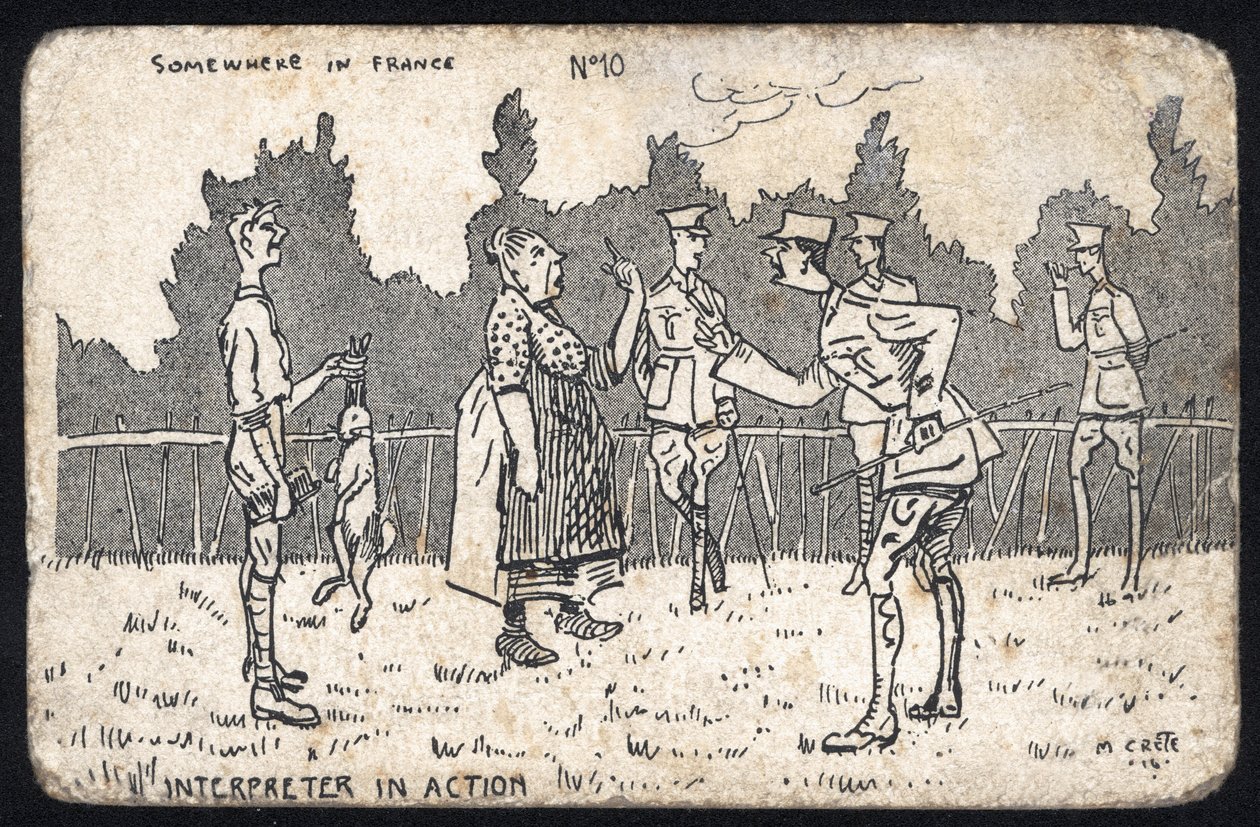 United Kingdom: A Humorous Postcard Produced in France During WW1 for the British Forces by Unknown Artist