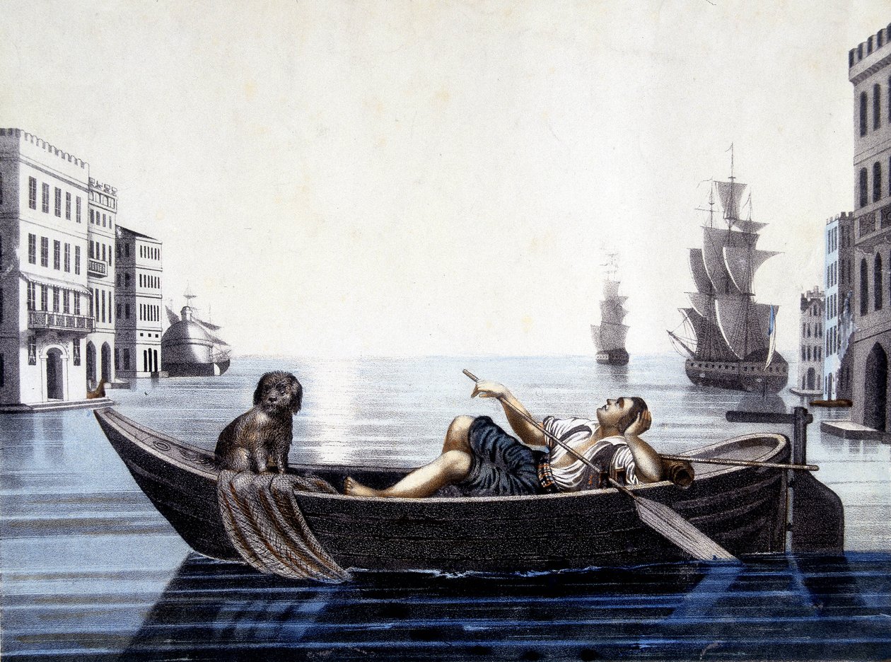 Venice, in the morning. 19th century engraving by Unknown artist