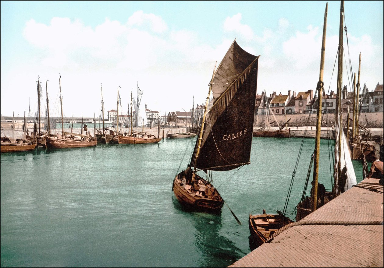 View of Calais, the Port. Photochrome c. 1890 by Unknown artist