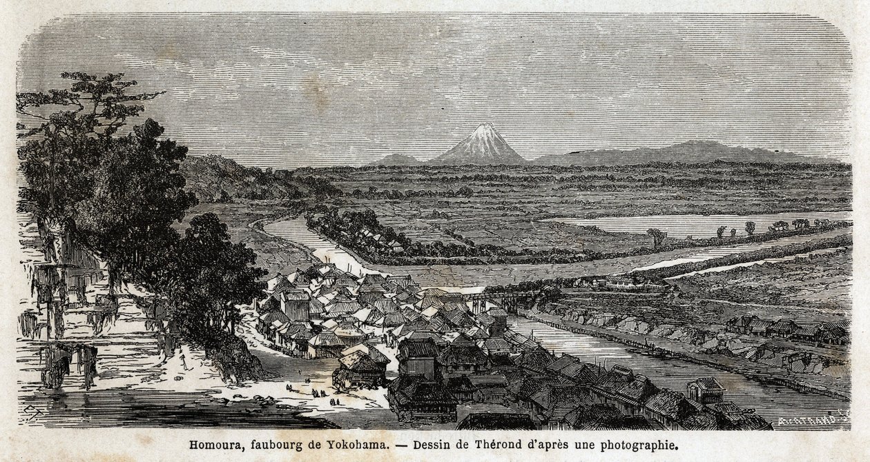 View of Homoura, Suburb of Yokohama, with Mount Fuji in the Background by Unknown artist