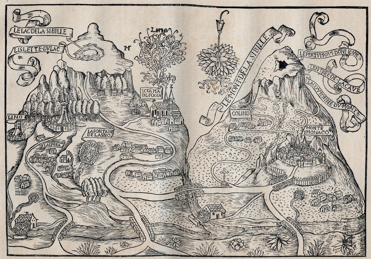 View of Mount Sibille (Paradise of Queen Sybille) - Antoine de La Sale by Unknown artist
