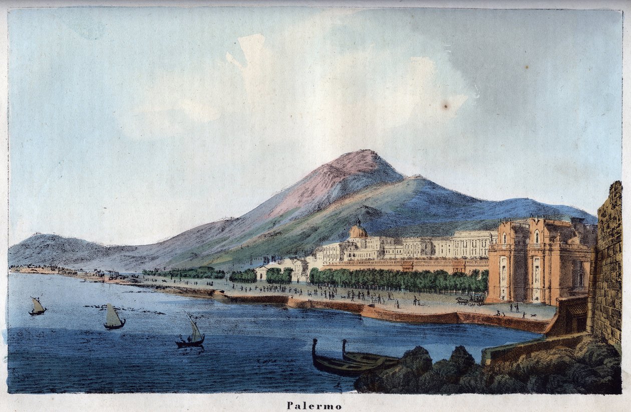View of Palermo in the 19th century - engraving from 