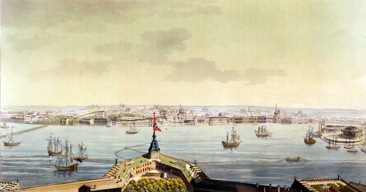 View of Saint Petersburg - in The Old and Modern Costume by J. Ferrario, Milan by Unknown artist