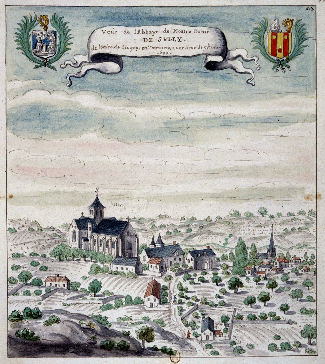 View of Sully Abbey, Touraine by Unknown artist