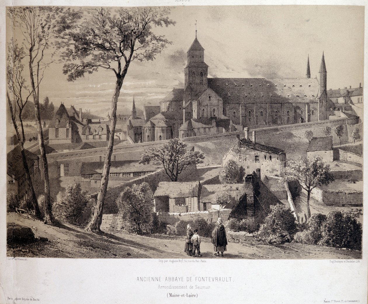 View of the Abbey of Fontevrault (Fontevraud) near Saumur by Unknown artist