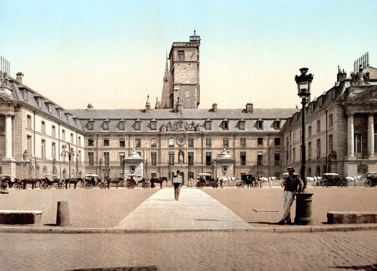 View of the City Hall in Dijon. Photochrome, c. 1890 by Unknown artist