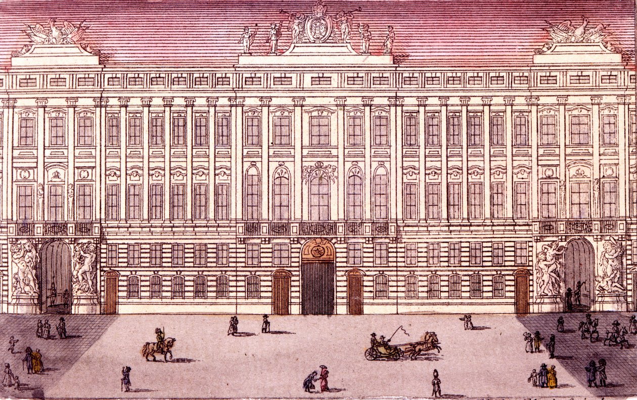 View of the Imperial Chancery in Vienna, Austria. Engraving from 1820. by Unknown artist