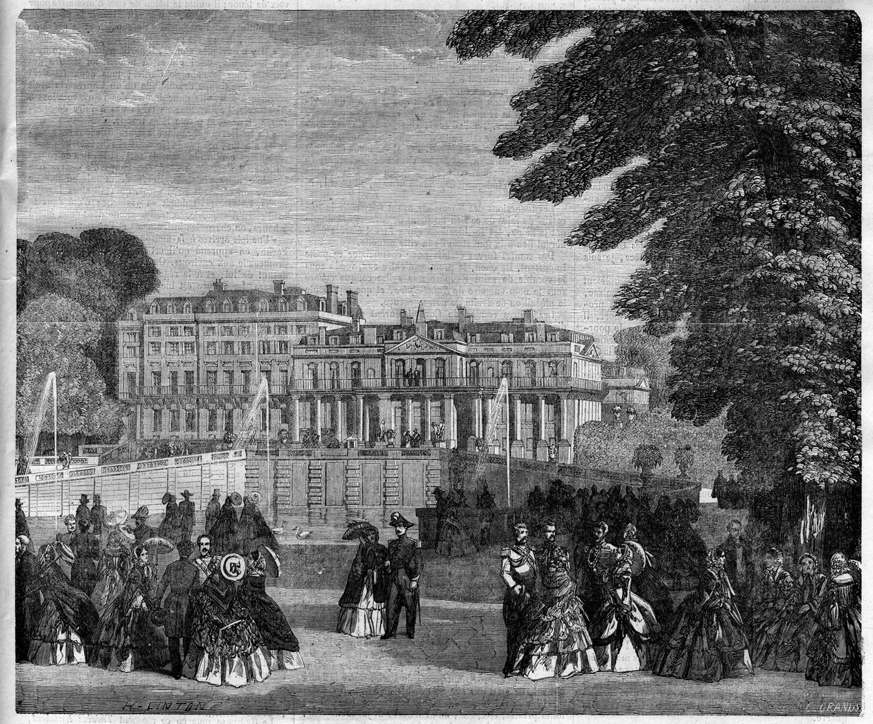 View of the Saint Cloud Palace in 1868 by Unknown artist
