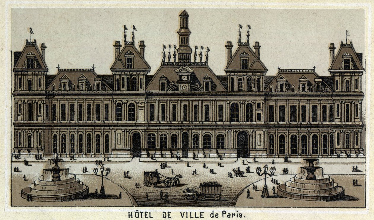 View of the City Hall of Paris and the Place by Unknown artist