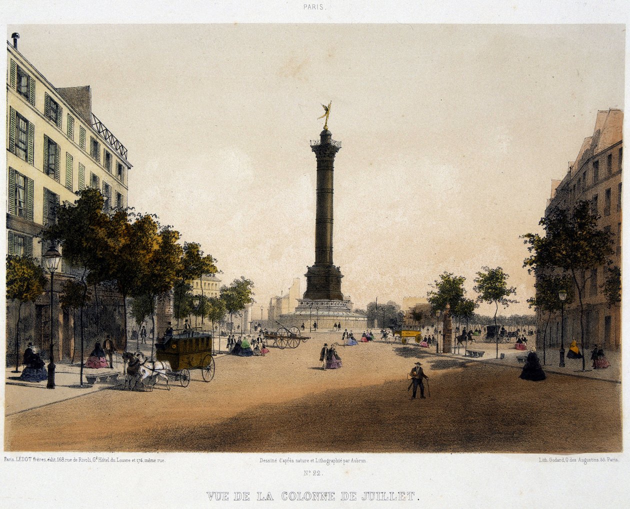 View of the Column of July (Place de la Bastille) from Boulevard Beaumarchais by Unknown artist