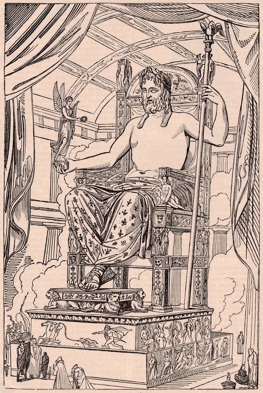 View of the Gigantic Statue of Olympian Zeus by Phidias by Unknown