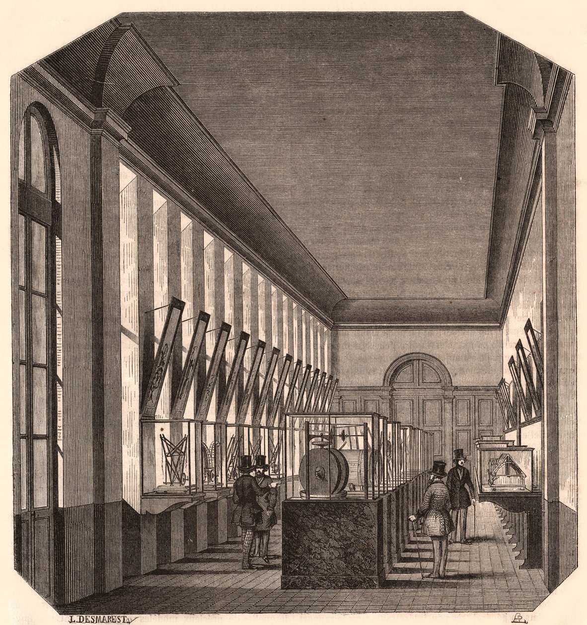 View of the interior of the Grand Gallery at the Royal Conservatory of Arts and Crafts, Paris, France by Unknown