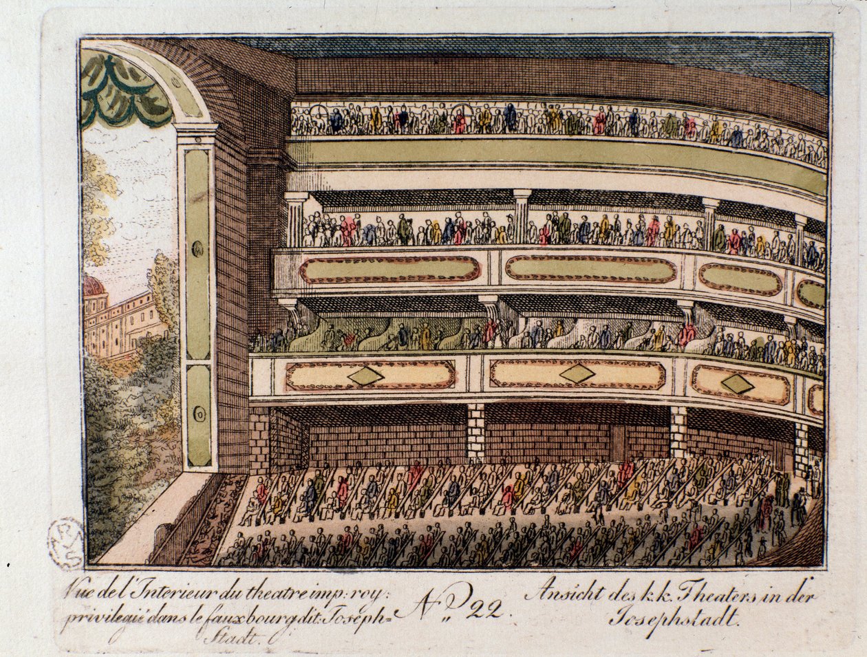 View of the interior of the Imperial Theatre in the Josephstadt district of Vienna. Austria by Unknown artist