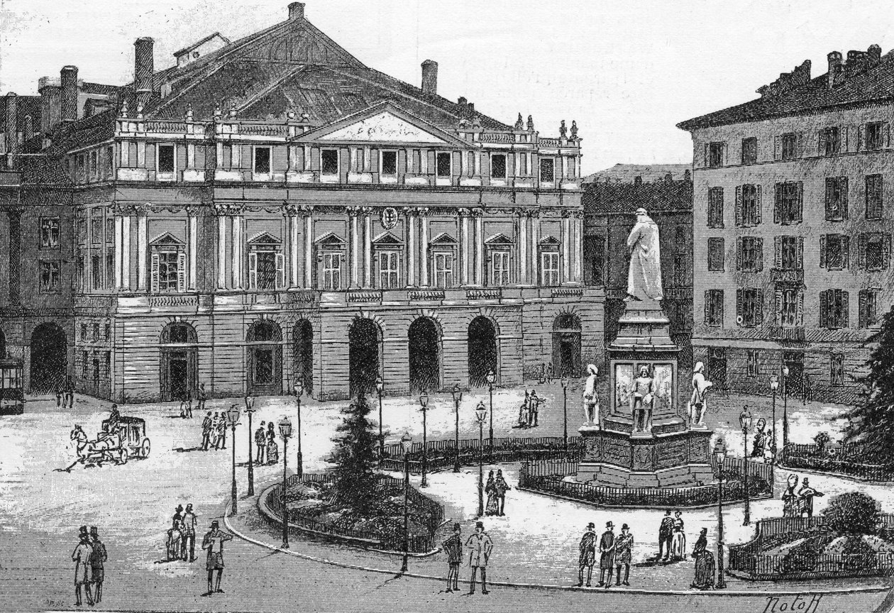 View of the Theatre of La Scala in Milan, Italy by Unknown artist