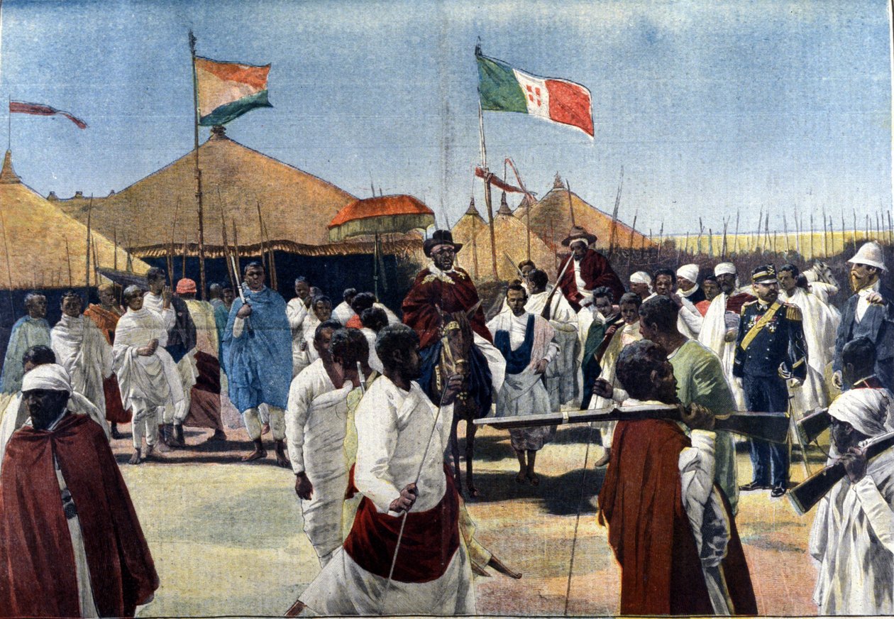 Visit of Menelik II, King of Ethiopia, to the President of the Italian Plenipotentiary Ciccodicola by Unknown artist