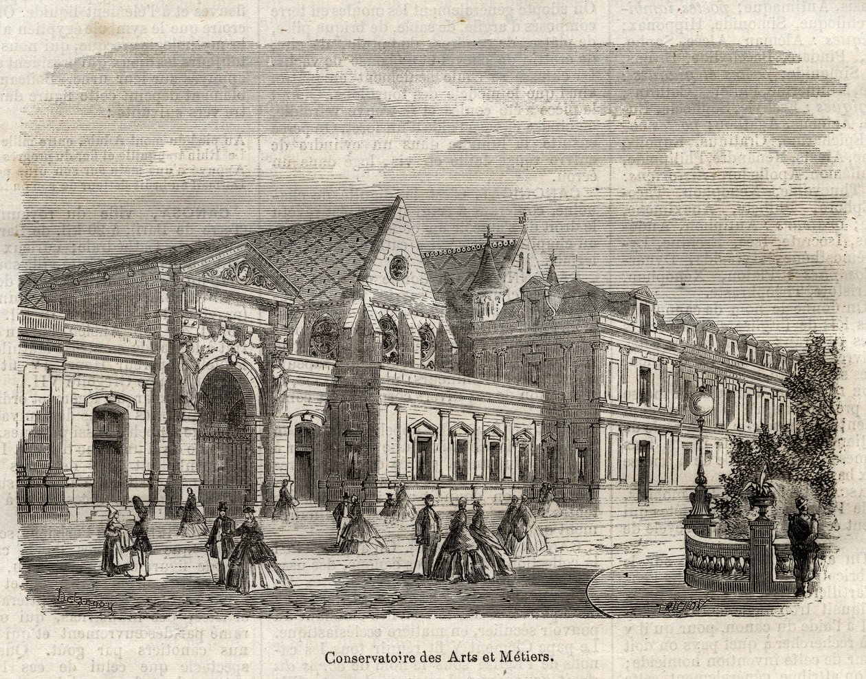 View of the Conservatory of Arts and Crafts in Paris - engraving in 