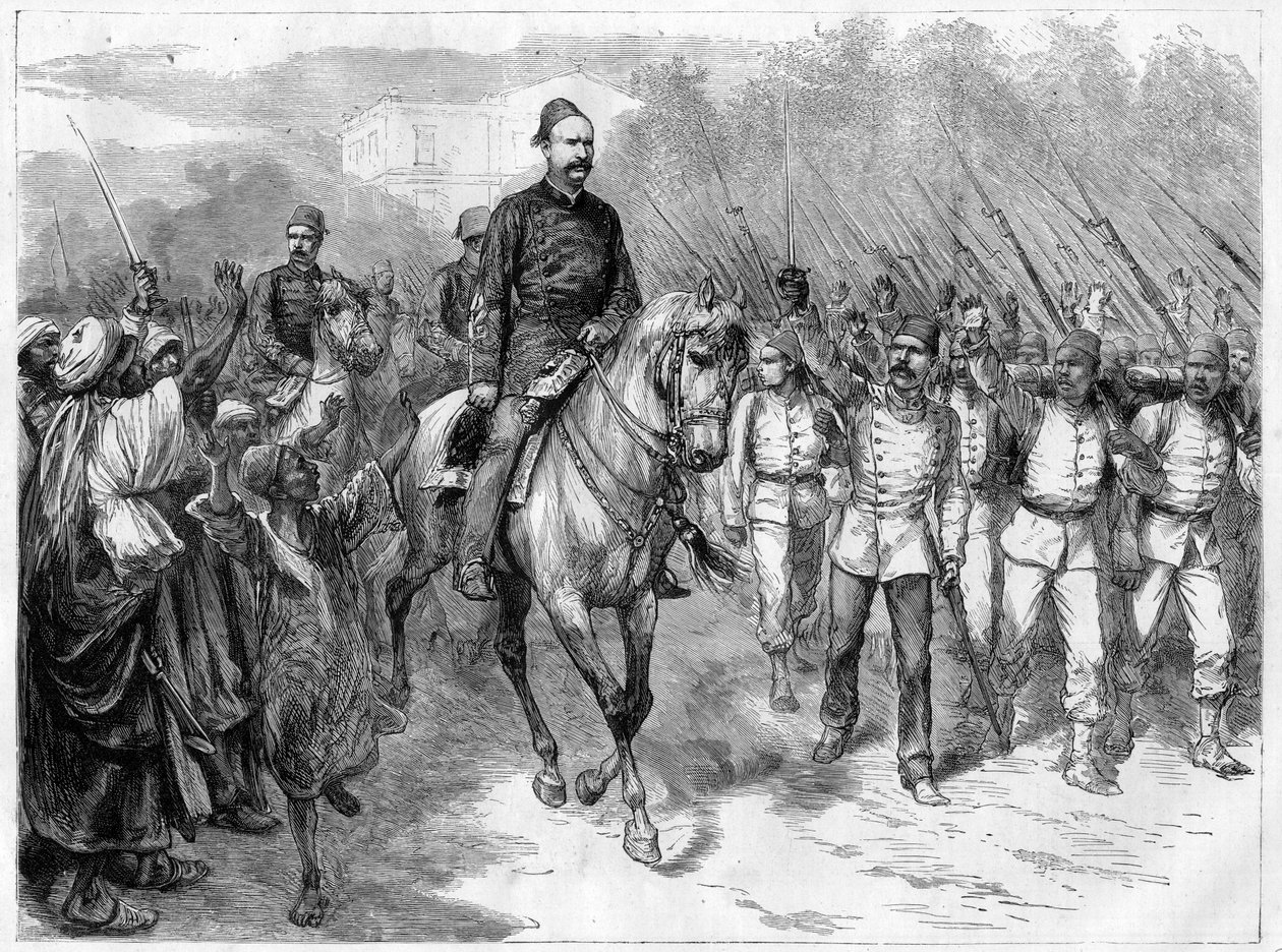 War in Egypt - The emissaries of Arabi Pasha recruiting soldiers among the tribes to fight against the British - Arabi Pasha and his troops in 1882 by Unknown artist