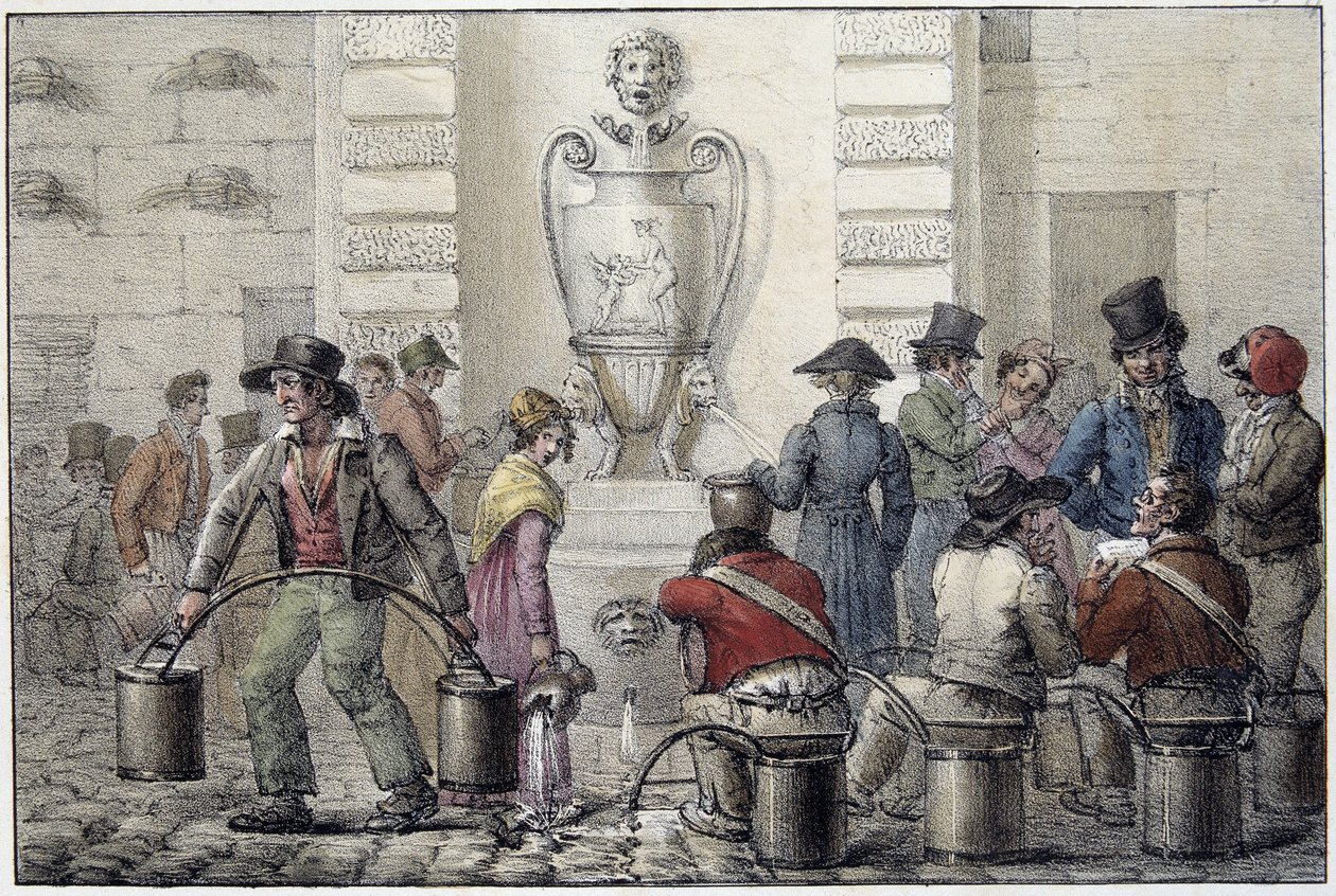 Water carriers at the fountain by Unknown artist
