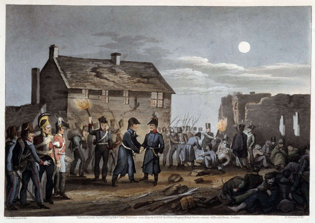 Wellington and Blucher meeting incidentally at Waterloo - in 