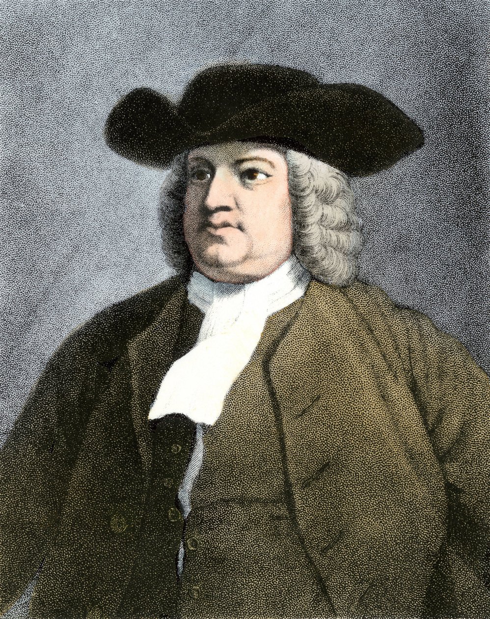 William Penn, english quaker founder of Pennsylvania state in 1682 by Unknown artist