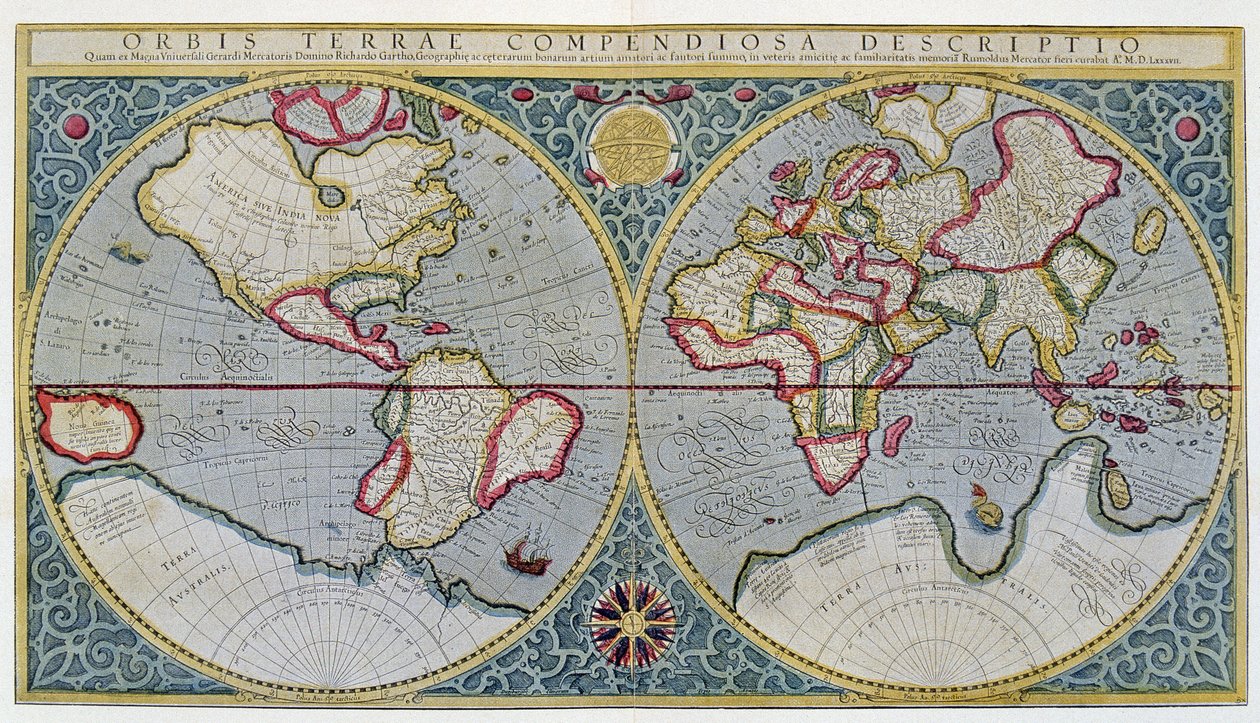 World Map of Mercator (1587) - after 