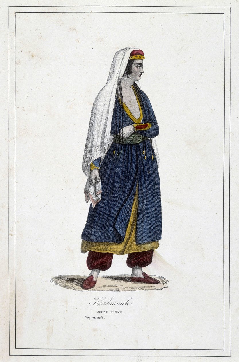 Young Kalmouk woman (Mongolian people of southern Siberia) - in 