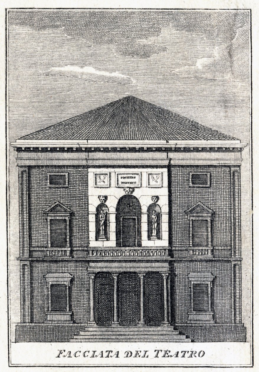 Facade of the Fenice Theatre in Venice in the Middle of the 19th Century by Unknown artist