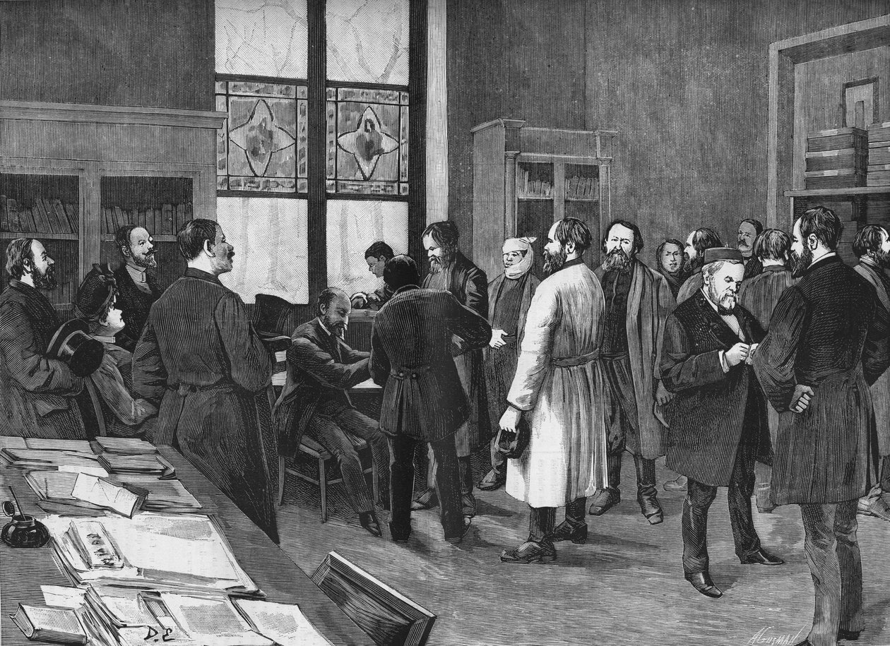 In the cabinet of Louis Pasteur in 1886 by Unknown artist