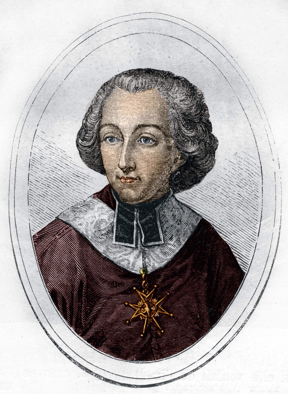 Portrait of Etienne de Loménie de Brienne (1727-1794), French prelate and politician. (engraving from 1866) by Unknown artist
