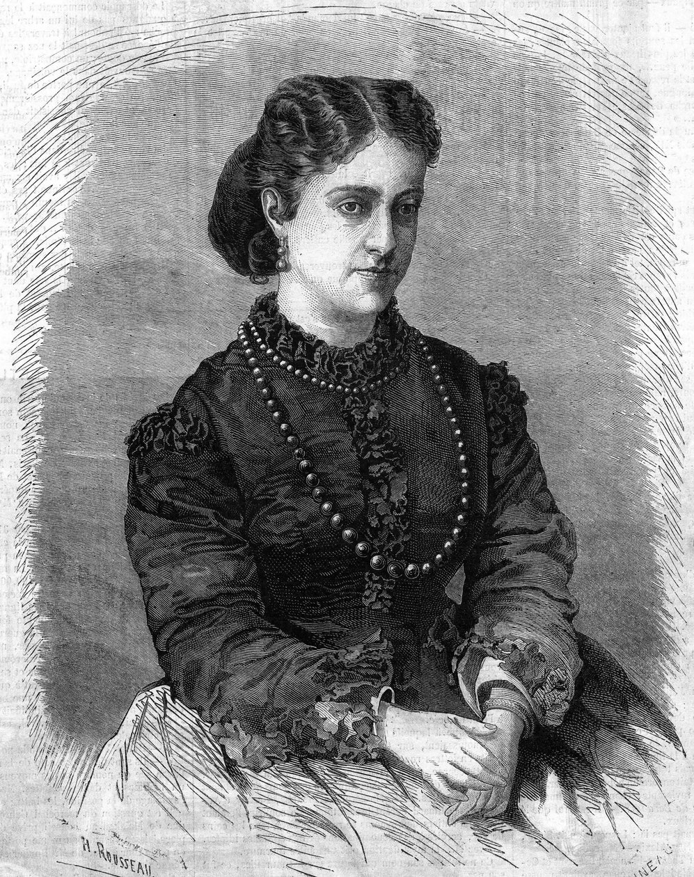 Portrait of Adelina Patti, Italian singer (1843-1919). Engraving of 1864 by Unknown artist