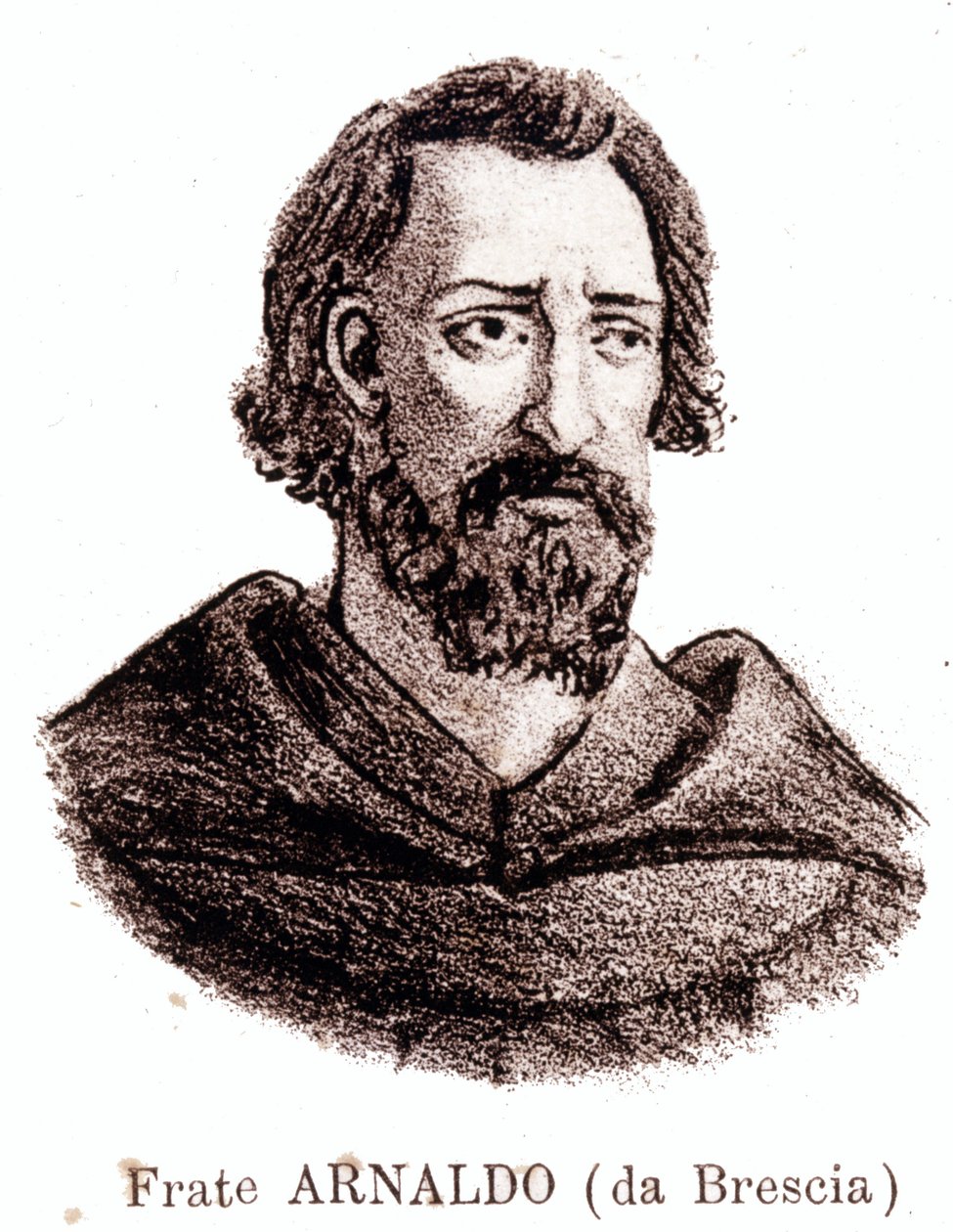 Portrait of Arnaud de Brescia (Arnaldo da Brescia) (1090 - 1155), Italian Political and Religious Reformer by Unknown artist