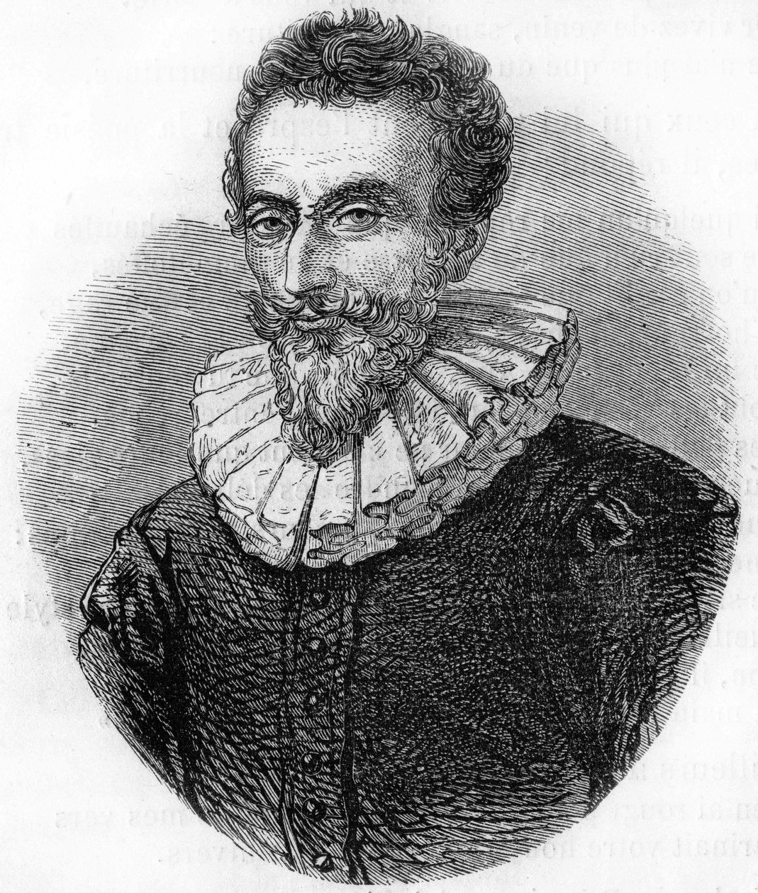 Portrait of François de Malherbe. French poet (1555 to 1628). Engraving of 1866. by Unknown artist