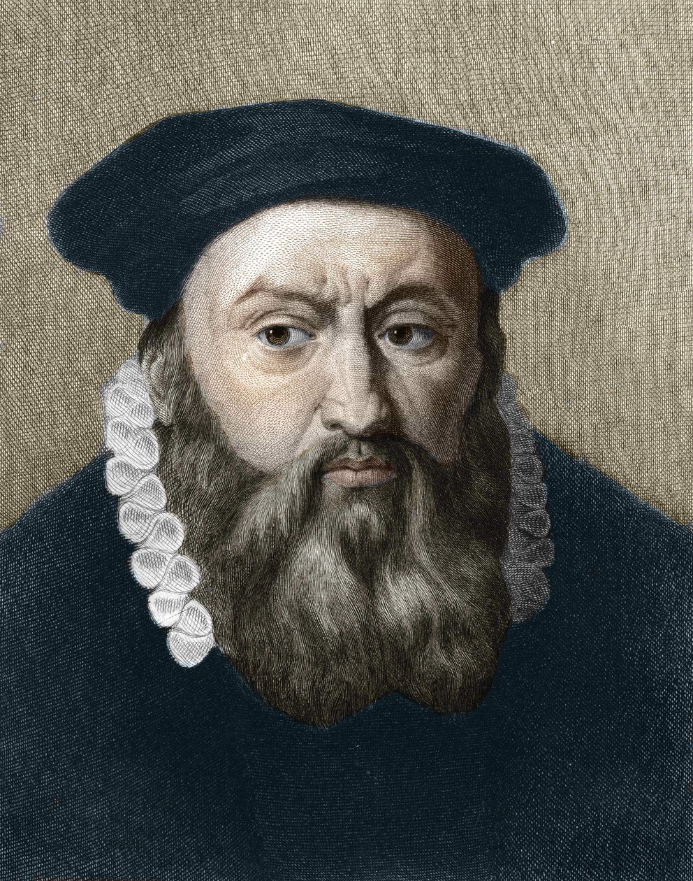 Portrait of Jean Calvin, French religious reformer and writer by Unknown artist
