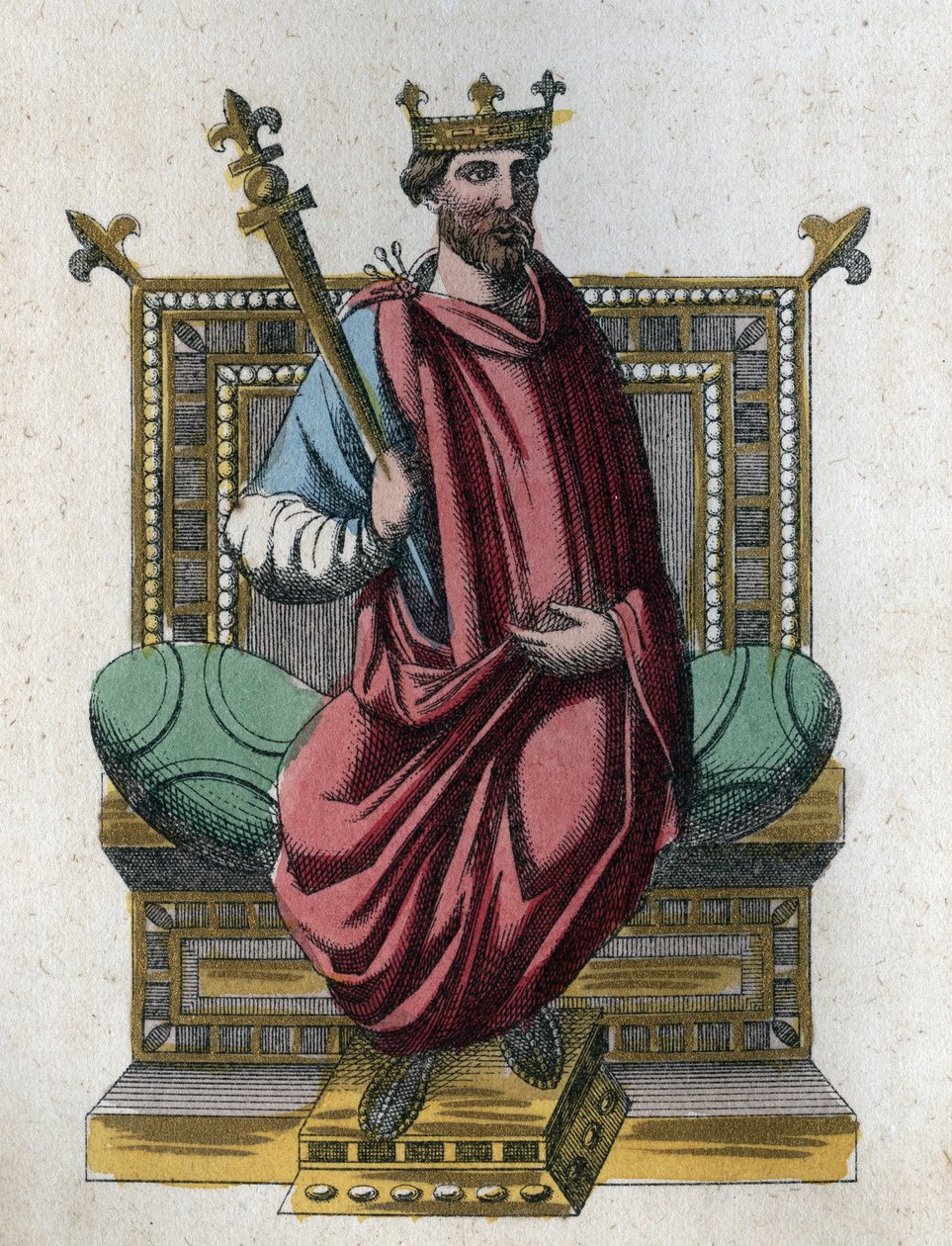 Portrait of Otto I also known as Otto the Great (912-973) Holy Roman Emperor - engraving from 