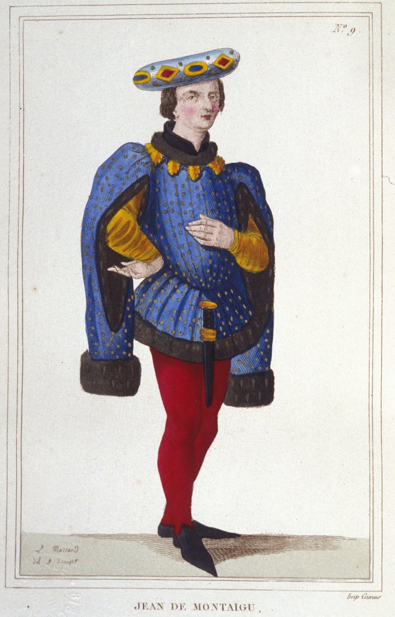 Portrait of Jean de Montaigu, French Statesman (engraving of 1830) by Unknown artist